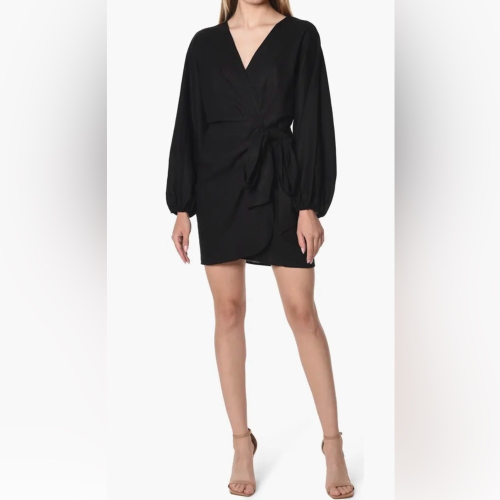 Wayf Black Wrap Dress